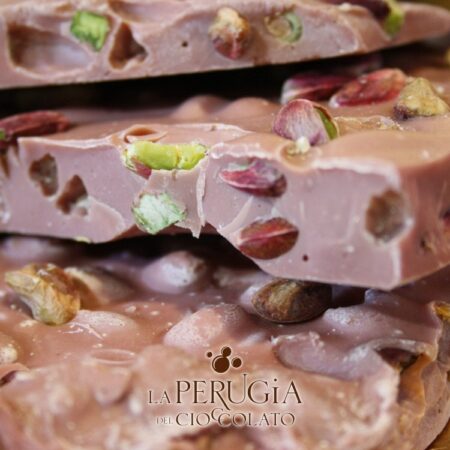 Lastra di cioccolato Ruby con Pistacchio