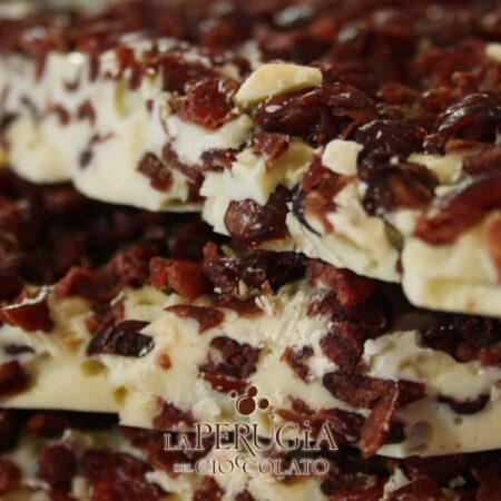 Lastra di cioccolato bianco con Cranberries