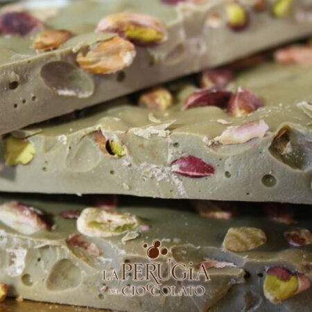 Lastra di cioccolato bianco con Pistacchio