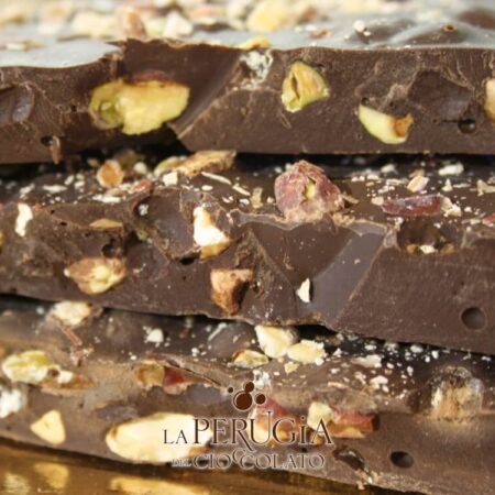 Lastra di cioccolato fondente con Pistacchio