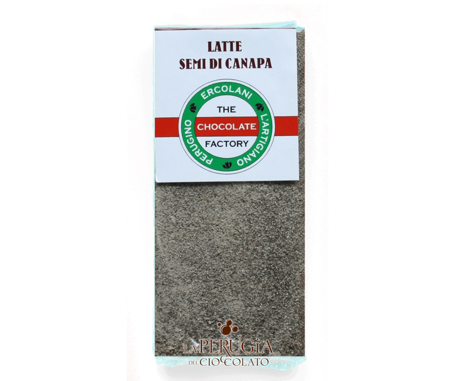 Tavoletta di cioccolato al latte con Semi di Canapa L’Artigiano Perugino