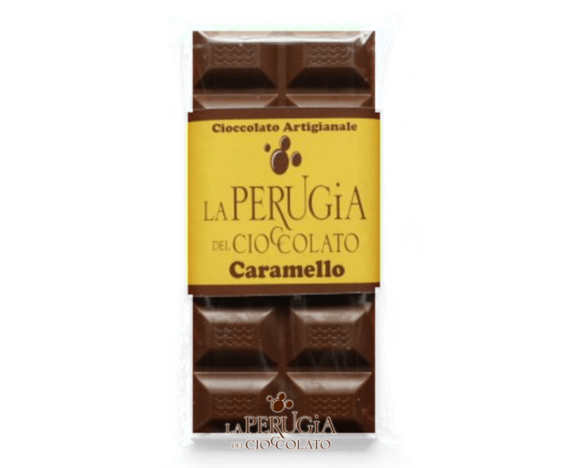 Tavoletta di cioccolato al latte ripiena di crema al caramello La Perugia del Cioccolato