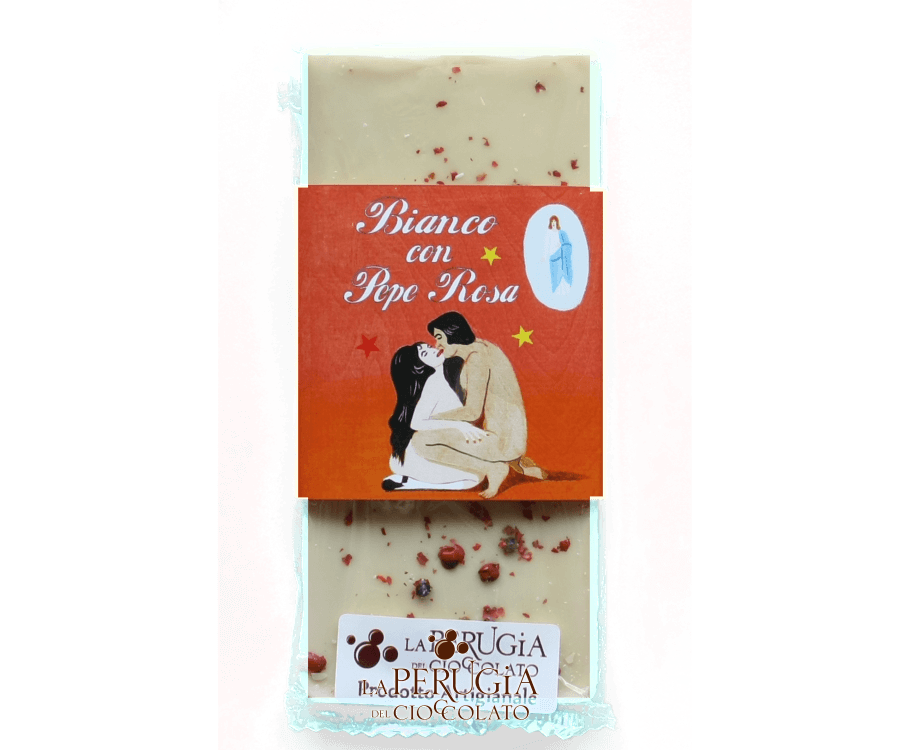 Tavoletta di cioccolato bianco e Pepe Rosa