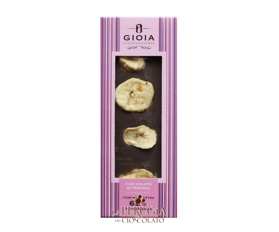 Tavoletta di cioccolato fondente 62% con banana Gioia Cioccolateria