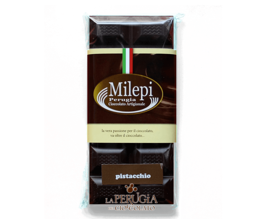 Tavoletta di cioccolato fondente Extra ripiena di crema al pistacchio