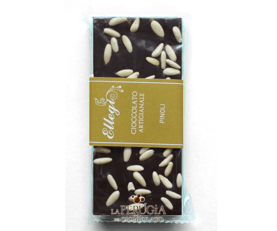 Tavoletta di cioccolato fondente fondente con Pinoli